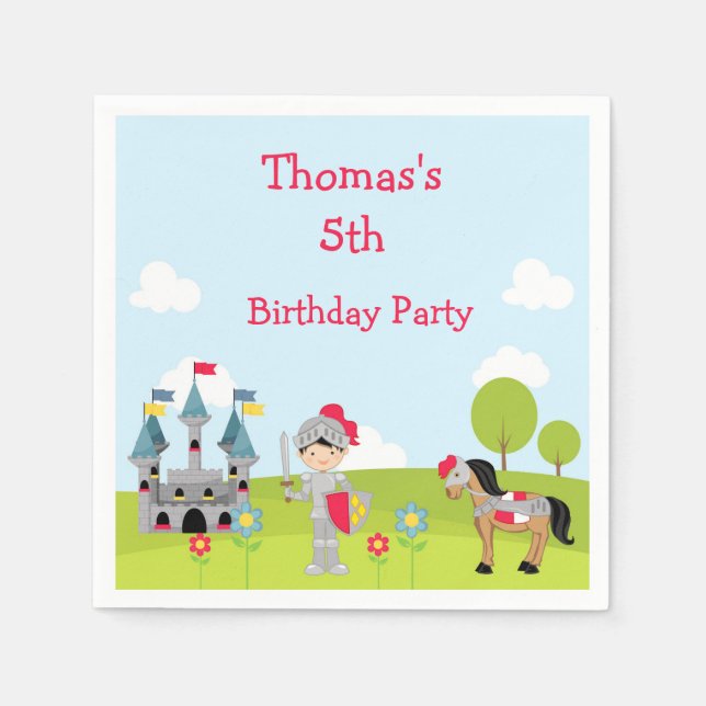 Servilleta De Papel Caballero de pelo negro lindo 'Fui a' (Anverso)