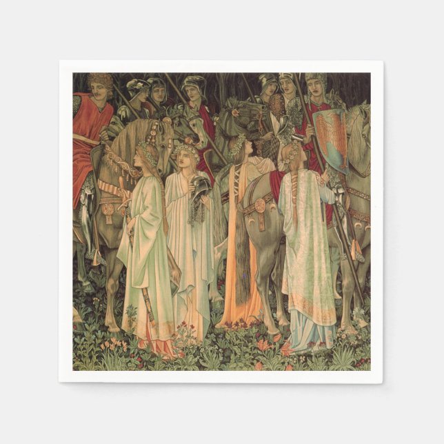 Servilleta De Papel Caballeros medievales de la Mesa Redonda (Anverso)