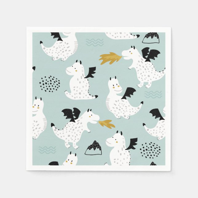 Servilleta De Papel Caballeros y dragones | Fairytale Birthday Party (Anverso)