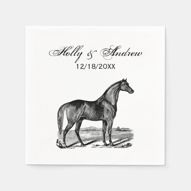 Servilleta De Papel Caballo Antiguo de Pie (Anverso)