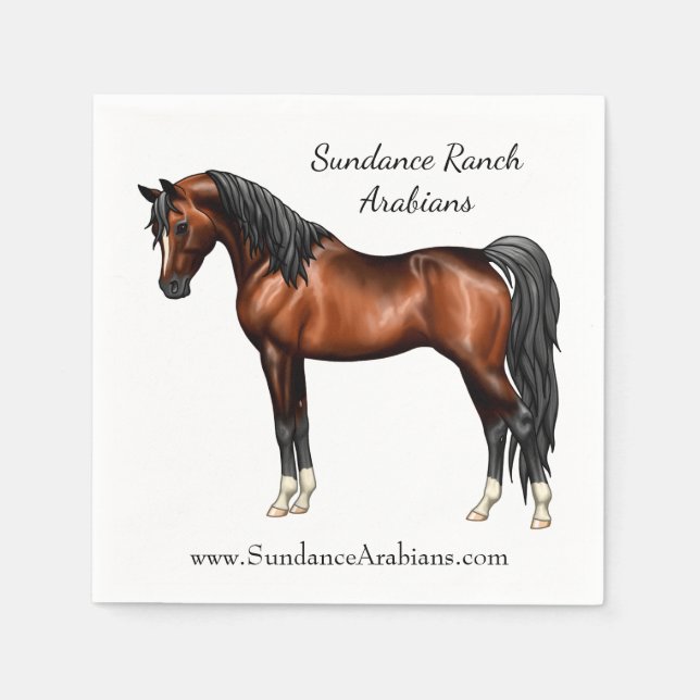 Servilleta De Papel Caballo árabe egipcio de Dark Bay (Anverso)