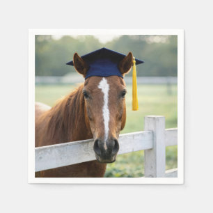 Servilleta De Papel Caballo con gorra de graduación