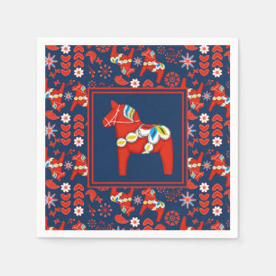 Servilleta De Papel Caballo Dala Sueco Navidad Escandinava