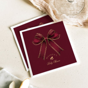 Servilleta De Papel Caballo de Balancín de Lujo Burgundy Gold Bow