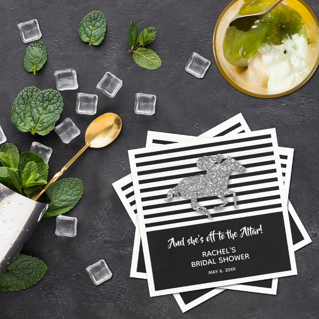 Servilleta De Papel Caballo de carreras de plata Derby Bridal Shower (Subido por el creador)