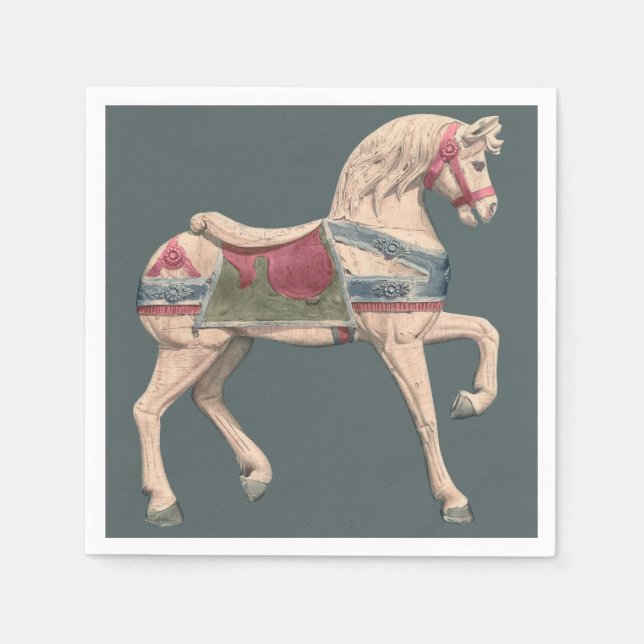 Servilleta De Papel Caballo de carrusel de Henry Murphy   (Anverso)