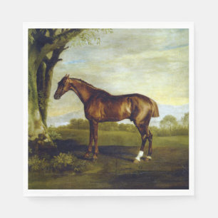 Servilleta De Papel Caballo de castaño en un paisaje (George Stubbs)