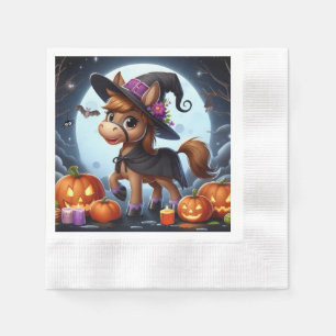 Servilleta De Papel Caballo de Halloween/Caída, bate y calabazas