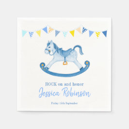 Servilleta De Papel Caballo de honor del mecedor de rock azul de la du