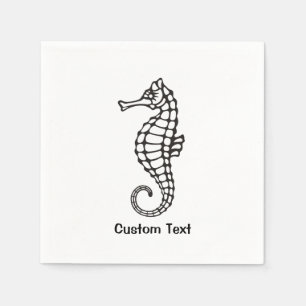 Servilleta De Papel Caballo de mar negro