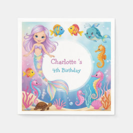 Servilleta De Papel Caballo marino de sirena arcoiris