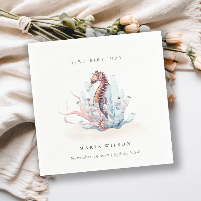 Servilleta De Papel Caballo marino submarino Coral de algas marinas Cu (Subido por el creador)