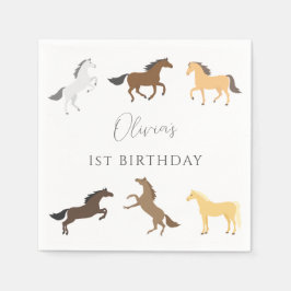 Servilleta De Papel Caballo Vaquero Ecuestre Elegante Primer Cumpleaño