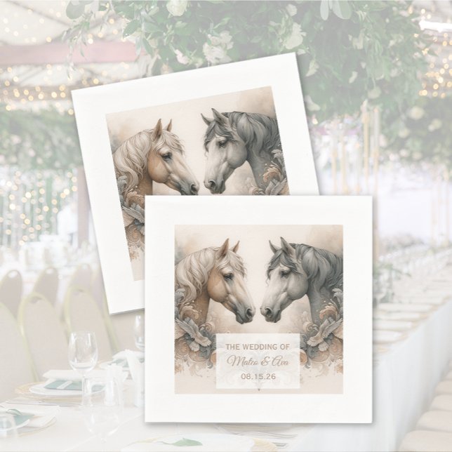 Servilleta De Papel Caballos bodas Elegantes (Wedding Elegant Horses Napkins)