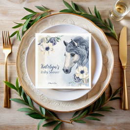 Servilleta De Papel Caballos con ducha de bebé monogramada