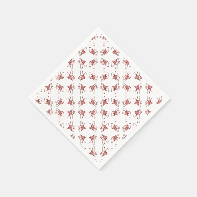 Servilleta De Papel Caballos Dala Rojos (Borde)