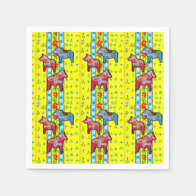 Servilleta De Papel Caballos de Dala (Anverso)