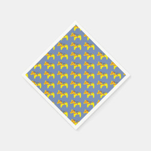 Servilleta De Papel Caballos de dala azules y amarillos