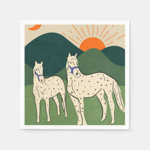 Servilleta De Papel Caballos de la región montañosa