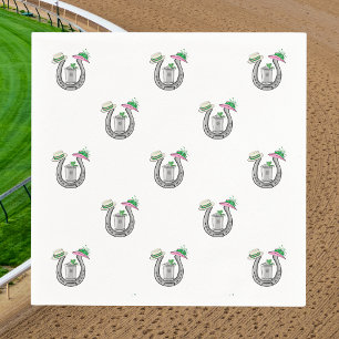 Servilleta De Papel Caballos Elegantes Sombreros de Fantasía Mint Jule