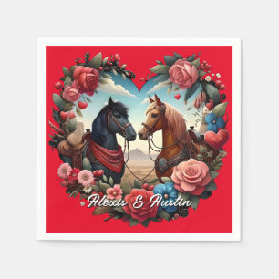 Servilleta De Papel Caballos en el Corazón