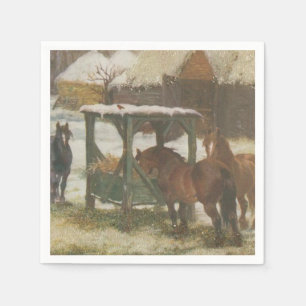 Servilleta De Papel Caballos en el Día del Navidad