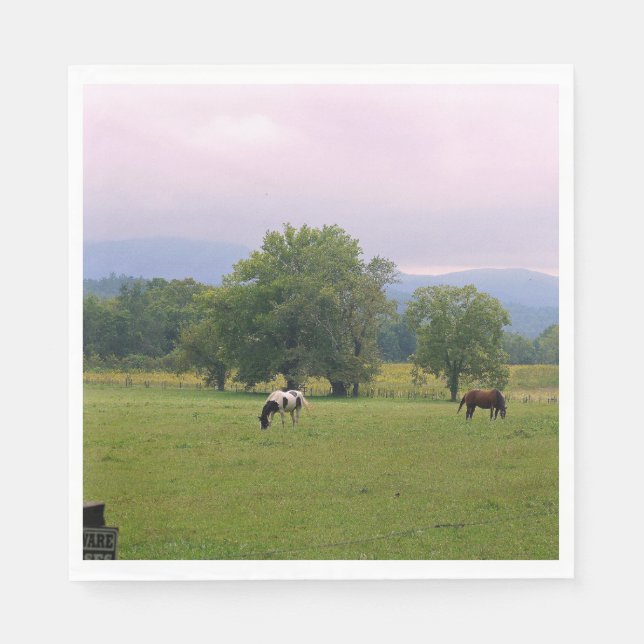 Servilleta De Papel Caballos salvajes de Cades Cove (Anverso)