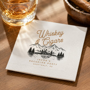 Servilleta De Papel Cabaña de fiesta de soltero con Whiskey y Puros La