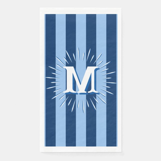 Servilleta De Papel Cabana Stripes in Blue Personalized (Anverso)
