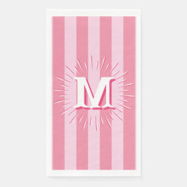 Servilleta De Papel Cabana Stripes in Pink Personalized