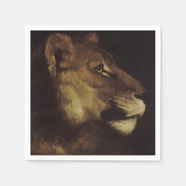 Servilleta De Papel Cabeza de León (Animal salvaje) (Anverso)