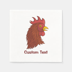 Servilleta De Papel Cabeza de Rooster Rojo