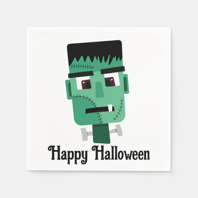 Servilleta De Papel Cabeza del Monstruo de Frankenstein (Anverso)