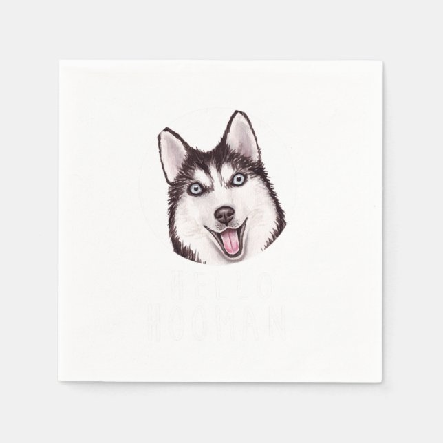 Servilleta De Papel Cabeza Husky Siberiana Raza De Perro Pet Lover Gif (Anverso)