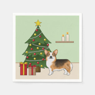 Servilleta De Papel Cabeza Roja Tri Pembroke Welsh Corgi Árbol de Navi