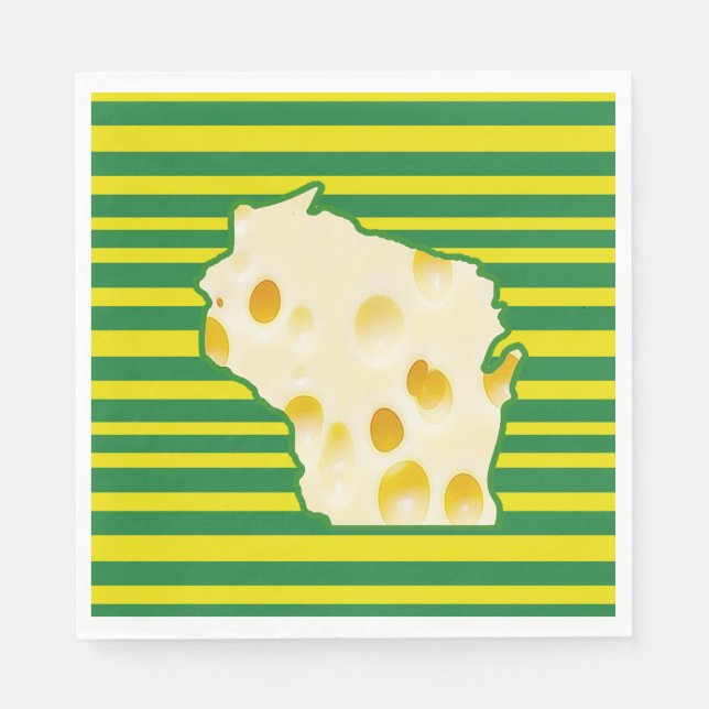Servilleta De Papel Cabeza suiza de queso Wisconsin Fiesta Napkins (Anverso)