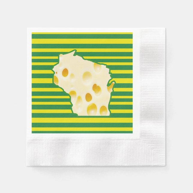 Servilleta De Papel Cabeza suiza de queso Wisconsin Fiesta Napkins (Anverso)