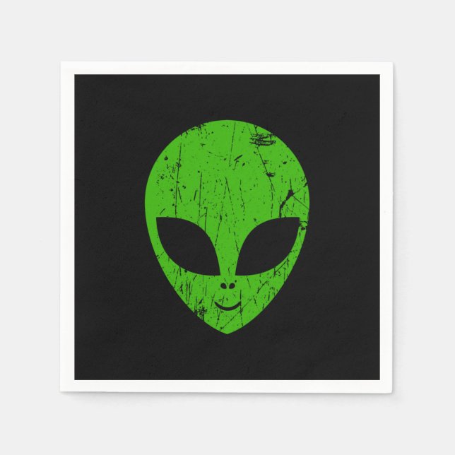 Servilleta De Papel cabeza verde extraterrestre de ciencia ficción ext (Anverso)