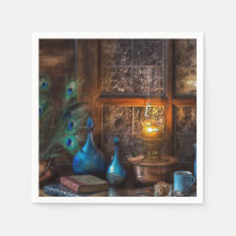 Cabina de escena rústica lamplia marrón azul