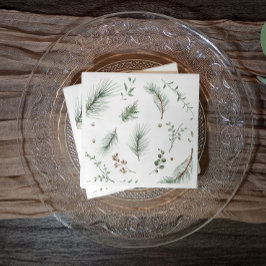 Servilleta De Papel Cabina de Woods navidades Evergreen Pine Trees