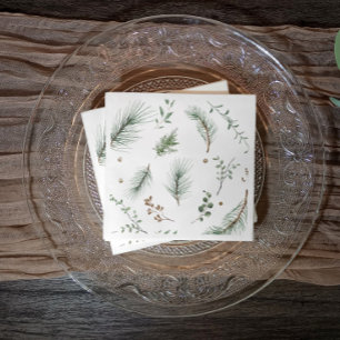 Servilleta De Papel Cabina de Woods navidades Evergreen Pine Trees