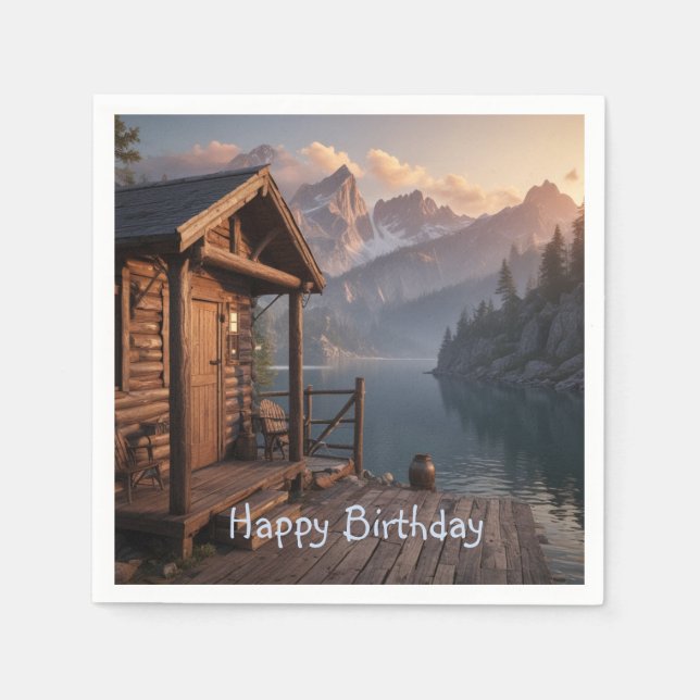 Servilleta De Papel Cabina En El Lago (Anverso)