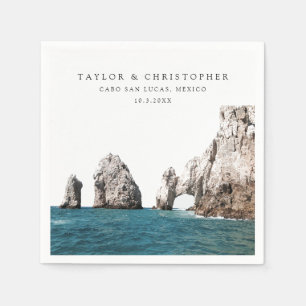 Servilleta De Papel Cabo Boda México Personalizado Foto Cocktail Napki