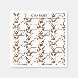 Servilleta De Papel Cabra blanca personalizada