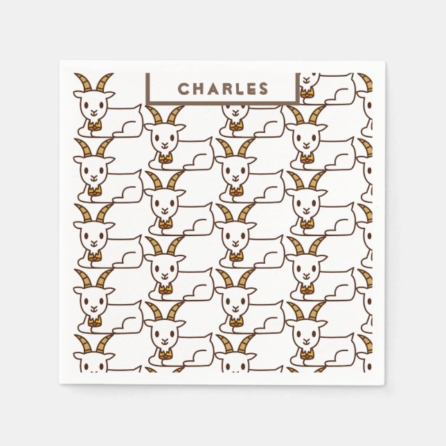 Servilleta De Papel Cabra blanca personalizada (Anverso)