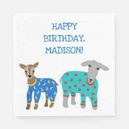 Servilleta De Papel Cabras en pijama niños Fiesta de madera