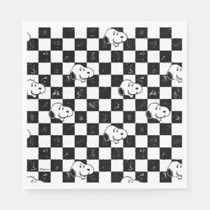 Servilleta De Papel Cacahuetes   Bandera de Snoopy Checkered