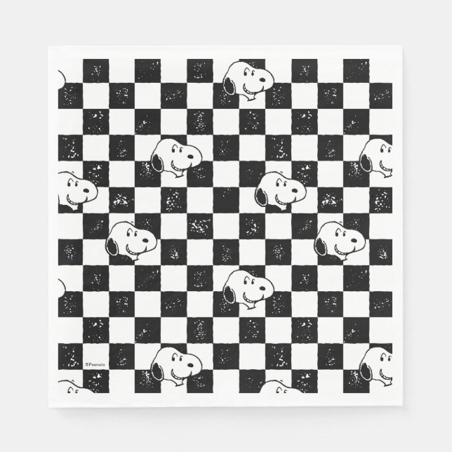 Servilleta De Papel Cacahuetes | Bandera de Snoopy Checkered (Anverso)