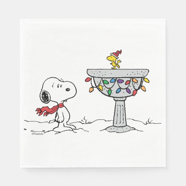 Servilleta De Papel Cacahuetes | Baño de aves congelado Snoopy & Woods (Anverso)