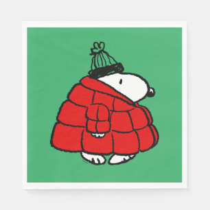 Servilleta De Papel Cacahuetes   Chaqueta Snoopy Red Puffer